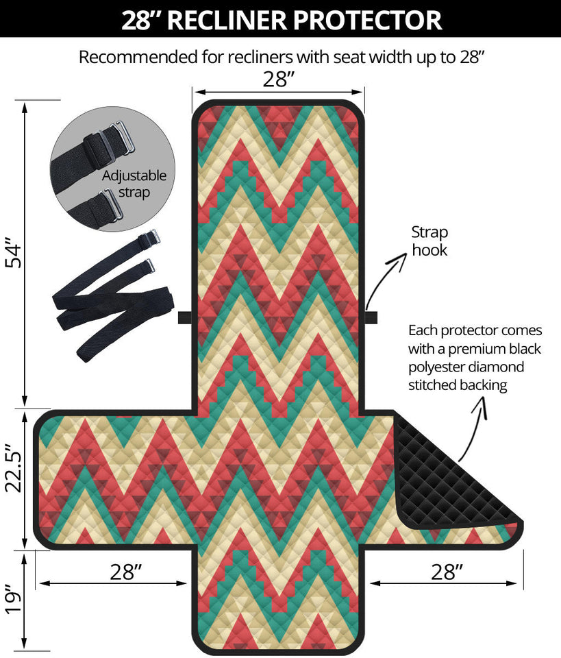 Zigzag Chevron Pattern Recliner Cover Protector