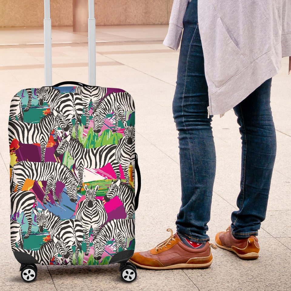 Zebra Colorful Pattern Luggage Covers