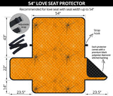 Cobweb Spider Web Pattern Orange Background Loveseat Couch Cover Protector