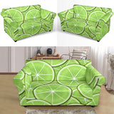 Sliced Lime Pattern Loveseat Couch Slipcover