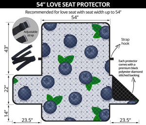 Blueberry Pokka Dot Pattern Loveseat Couch Cover Protector