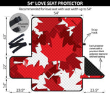 Canadian Maple Leaves Pattern Loveseat Couch Cover Protector