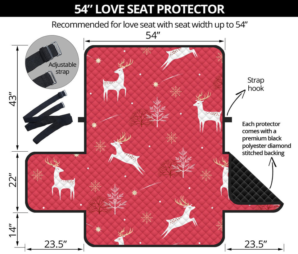 Deer Pattern Background Loveseat Couch Cover Protector