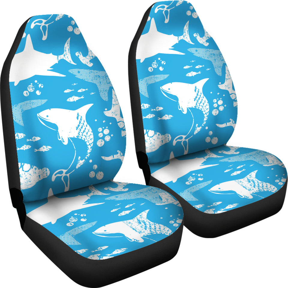 Shark Pattern Blue Theme Universal Fit Car Seat Covers