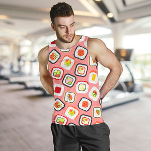 Sushi Roll Pattern Men Tank Top