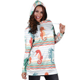 Seahorse Pattern Theme Women Hoodie Dress