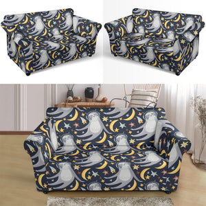 Sloth Astronaut Pattern Loveseat Couch Slipcover