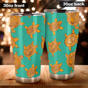 Sea Turtle Tribal Aboriginal Pattern Tumbler