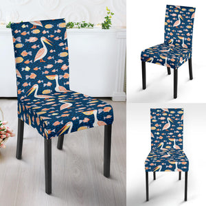 Pelican Pattern Print Design 01 Dining Chair Slipcover