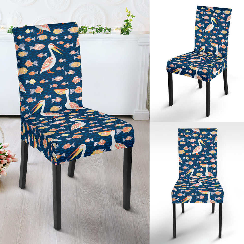 Pelican Pattern Print Design 01 Dining Chair Slipcover