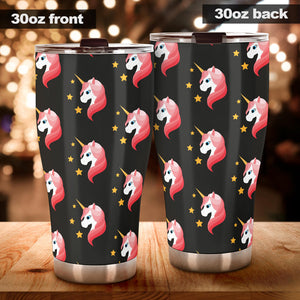 Unicorn Star Pattern Tumbler