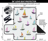 Cute Sailboat Pattern Loveseat Couch Cover Protector