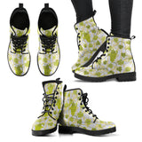 Grape Pattern Background Leather Boots