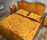 Sliced Orange Pattern Quilt Bed Set