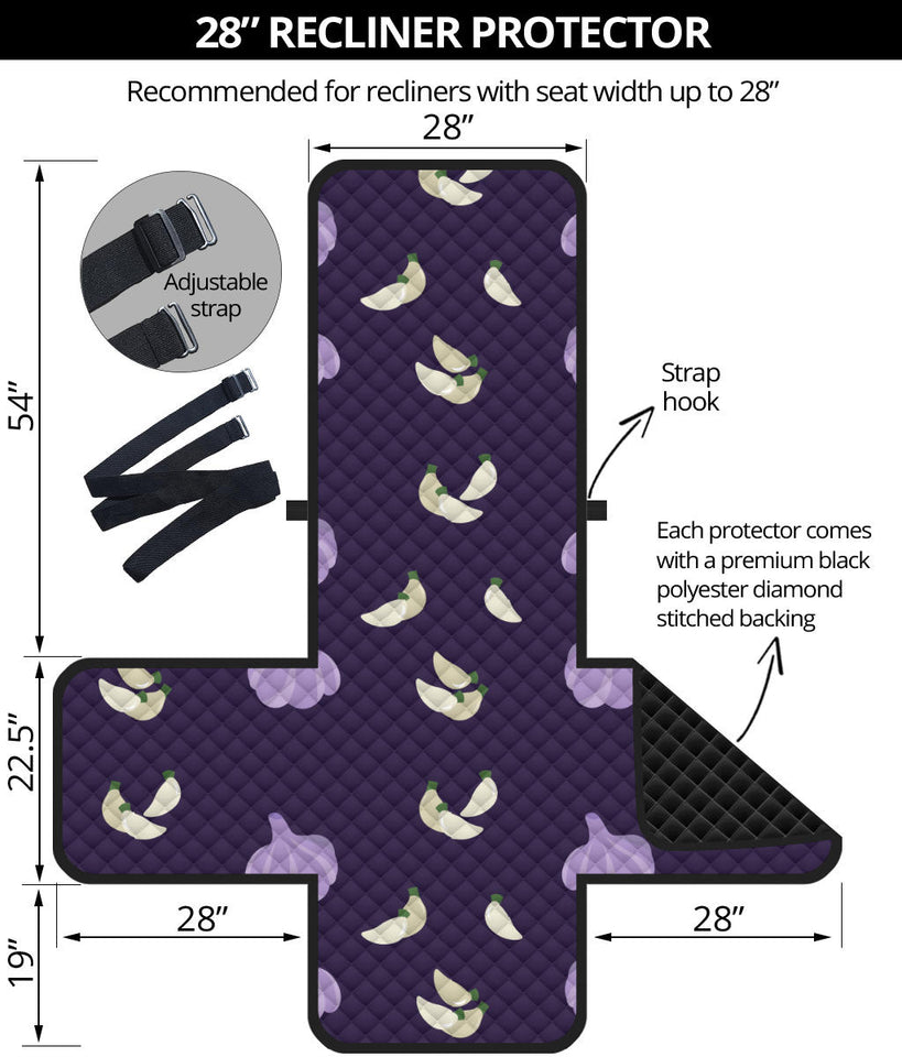 Garlic Pattern Background Theme Recliner Cover Protector
