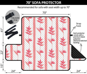 Heliconia Pink White Pattern Sofa Cover Protector
