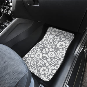 Gear Pattern Print Design 05 Front and Back Car Mats