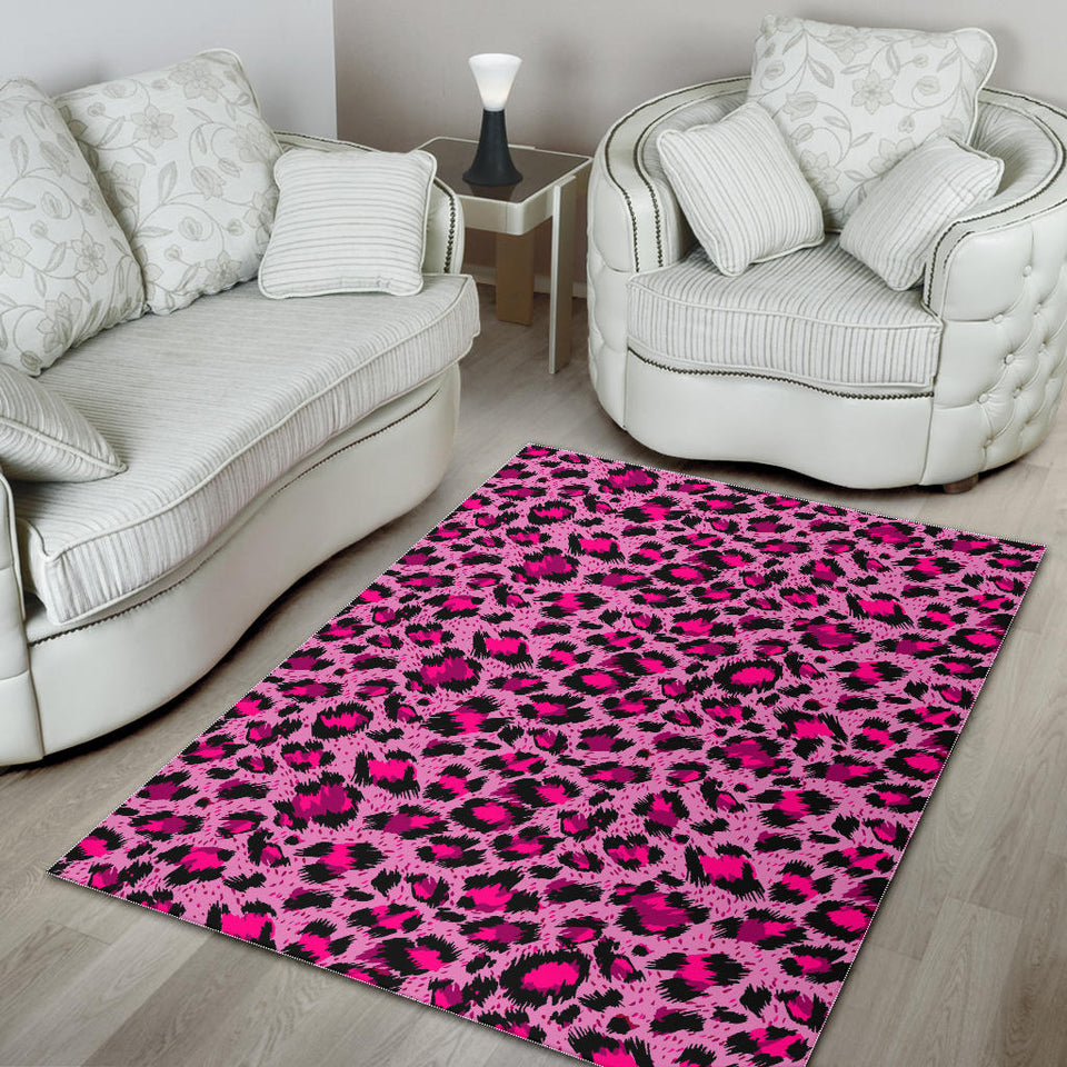 Pink Leopard Skin texture Pattern Area Rug