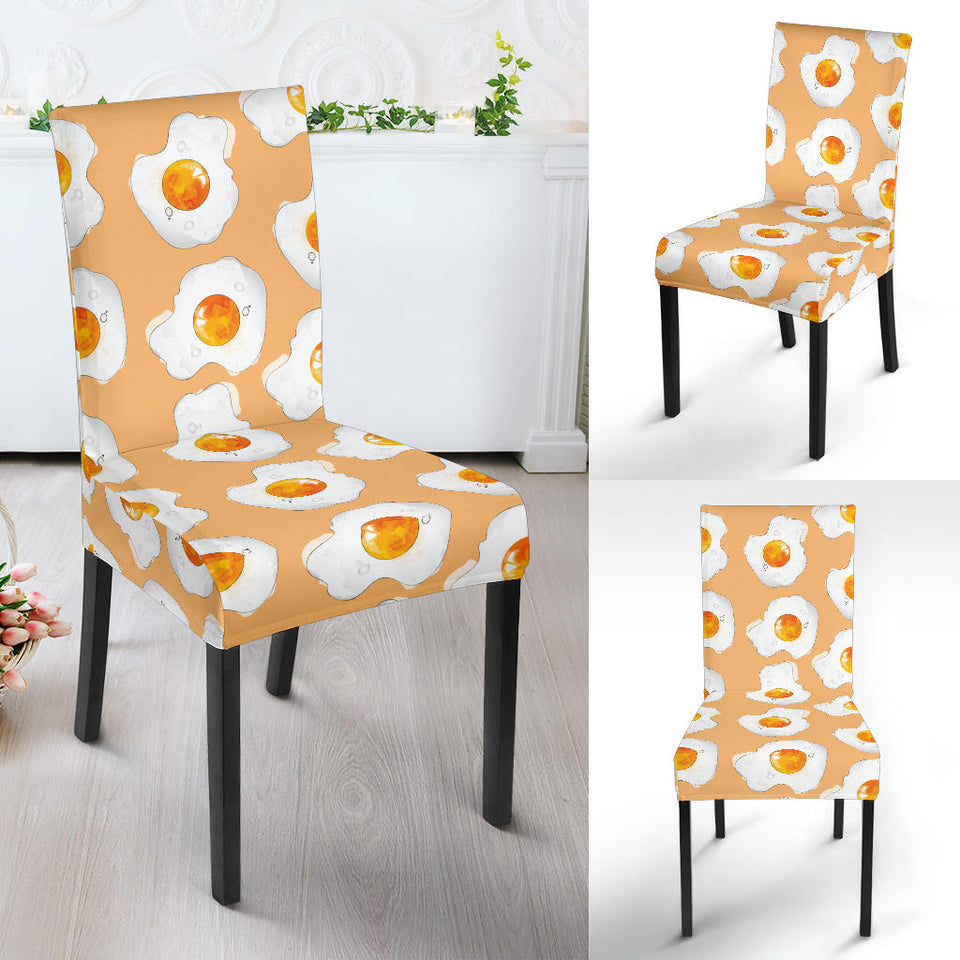 Fried Eggs Pattern Print Design 01 Dining Chair Slipcover