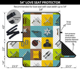 Ninja Weapon Set Pattern Loveseat Couch Cover Protector