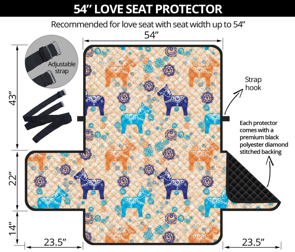 Cute Horse Pattern Loveseat Couch Cover Protector