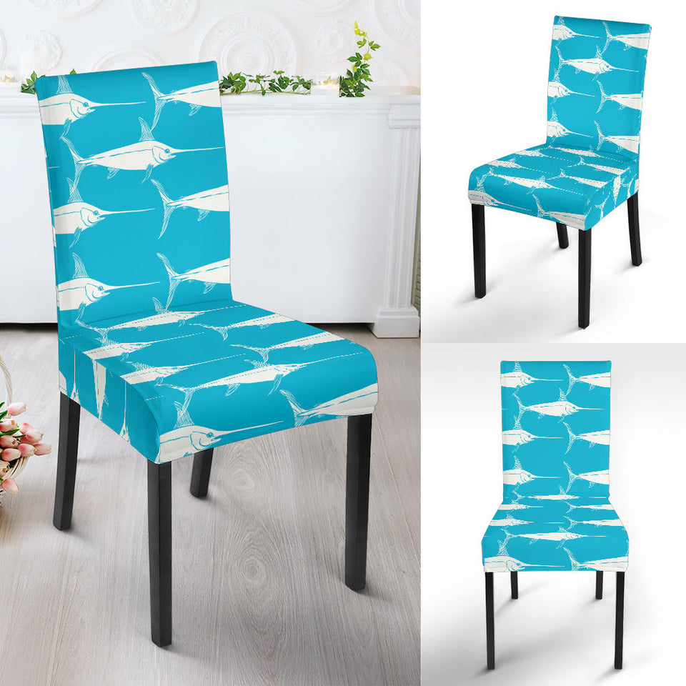 Swordfish Pattern Print Design 02 Dining Chair Slipcover