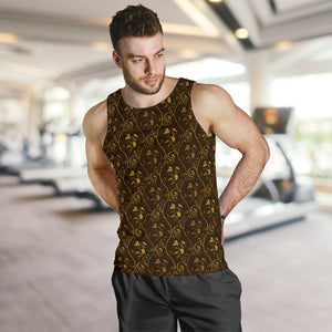 Gold Grape Pattern Men Tank Top