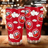 Red Daruma Cloud Pattern Tumbler