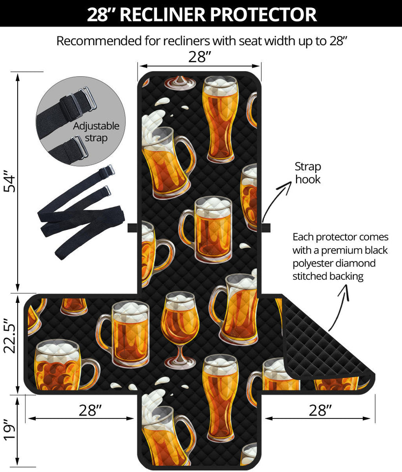 Beer Pattern Background Recliner Cover Protector