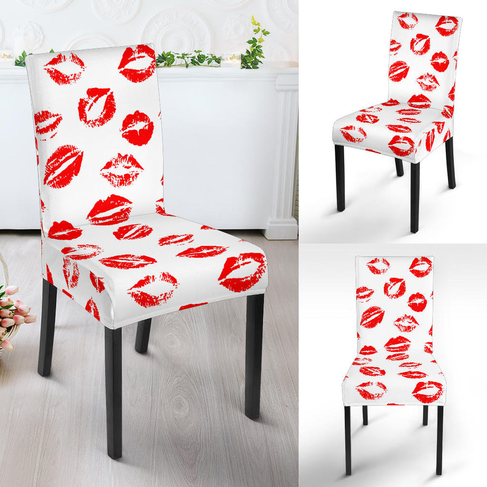Lips Pattern Print Design 01 Dining Chair Slipcover