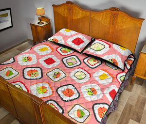 Sushi Roll Pattern Quilt Bed Set