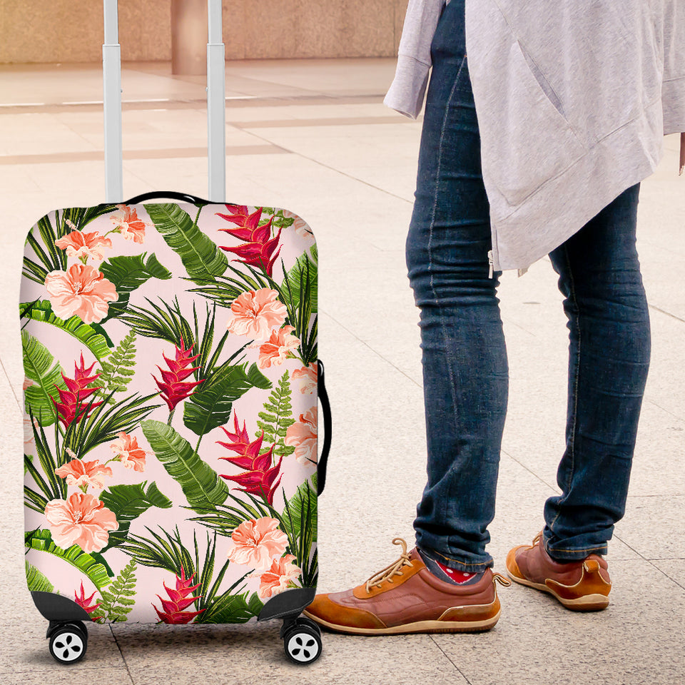 Heliconia Hibiscus Leaves Pattern Luggage Covers