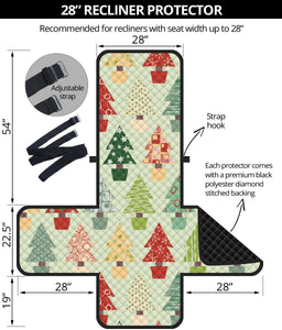 Christmas Tree Pattern Backgroind Recliner Cover Protector