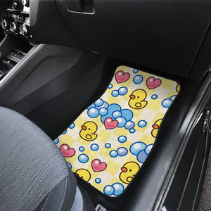 Duck Toy Pattern Print Design 01 Front and Back Car Mats