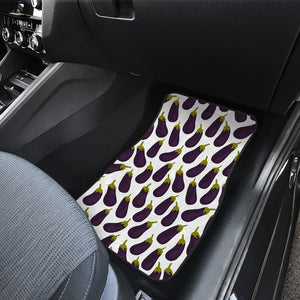 Eggplant Pattern Print Design 01 Front Car Mats