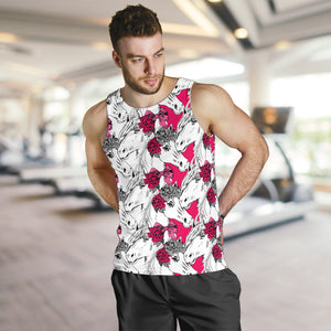 Horse Head Rose Pattern Men Tank Top