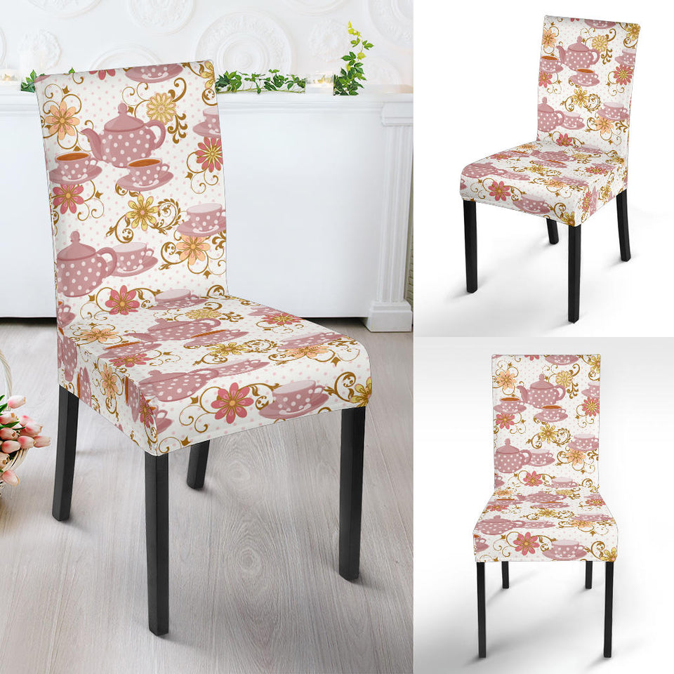 Tea pots Pattern Print Design 01 Dining Chair Slipcover