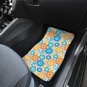 Gear Pattern Print Design 04 Front and Back Car Mats