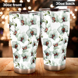 White Orchid Pattern Tumbler