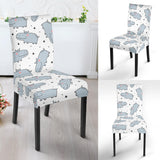 Hippopotamus Pattern Print Design 01 Dining Chair Slipcover
