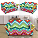 Rainbow Zigzag Chavron Pattern Loveseat Couch Slipcover