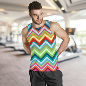 Rainbow Zigzag Chavron Pattern Men Tank Top