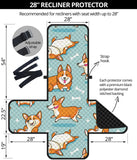 Cute Corgi Pattern Recliner Cover Protector