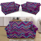 Zigzag Chevron Pokka Dot Aboriginal Pattern Loveseat Couch Slipcover