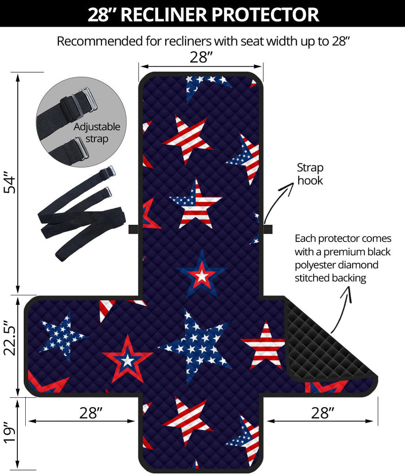 USA Star Pattern Theme Recliner Cover Protector