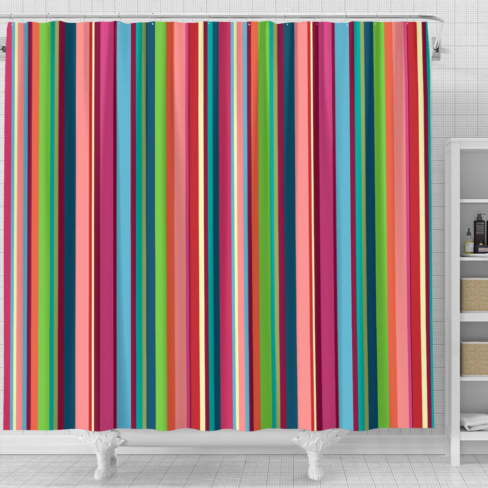 Rainbow Stripe Pattern Shower Curtain Fulfilled In US