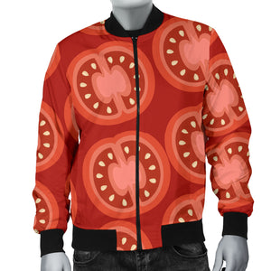 Sliced Tomato Pattern Men Bomber Jacket