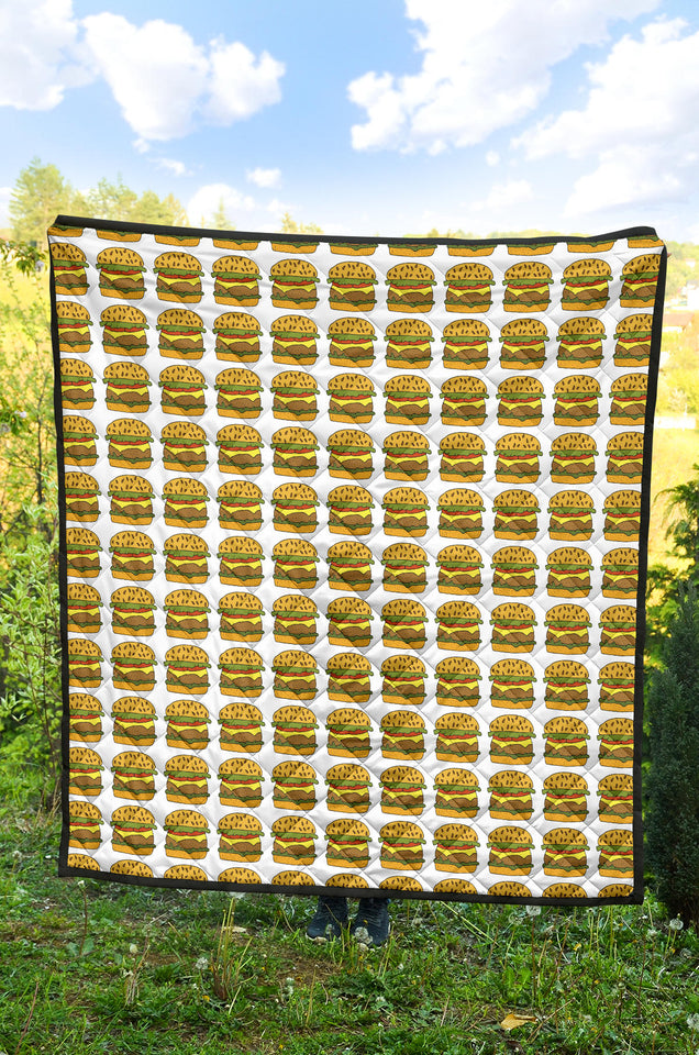 Hamburger Pattern Print Design 05 Premium Quilt