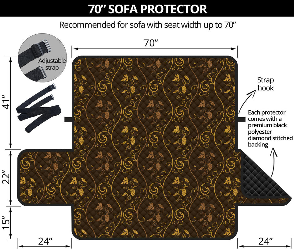 Gold Grape Pattern Sofa Cover Protector