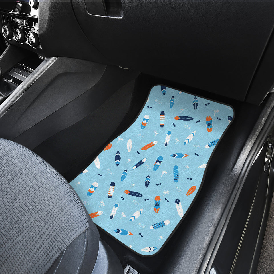 Surfboard Pattern Print Design 05 Front Car Mats